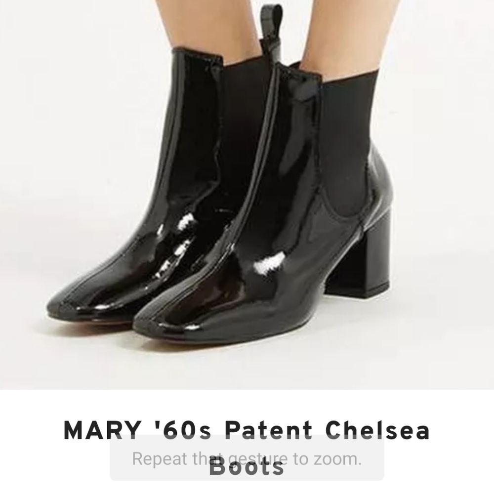 Topshop patent Chelsea boots